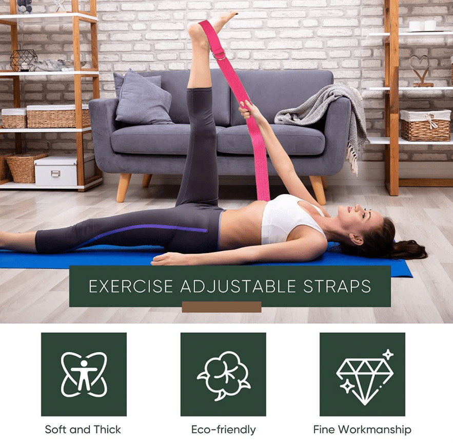 🔥 Resistance Stretch Band with Handles for Yoga, Pilates, and Recovery