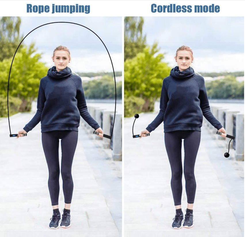 🔥 Smart Jump Rope (2-in-1) – Cordless & Classic Skipping System