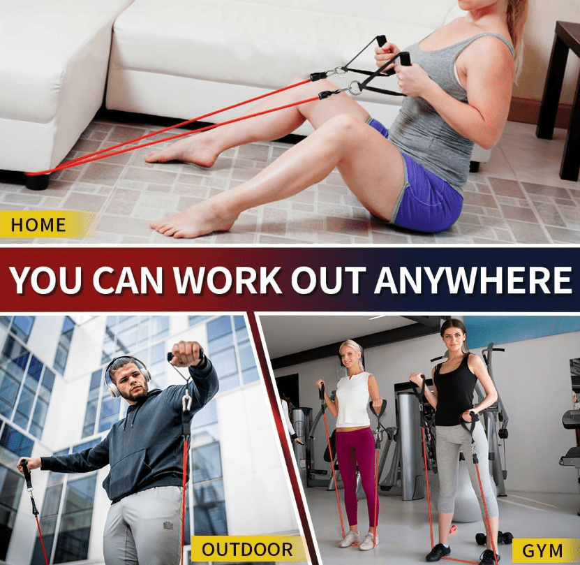 🔥 Resistance Bands Set – Full Body Workout Anywhere