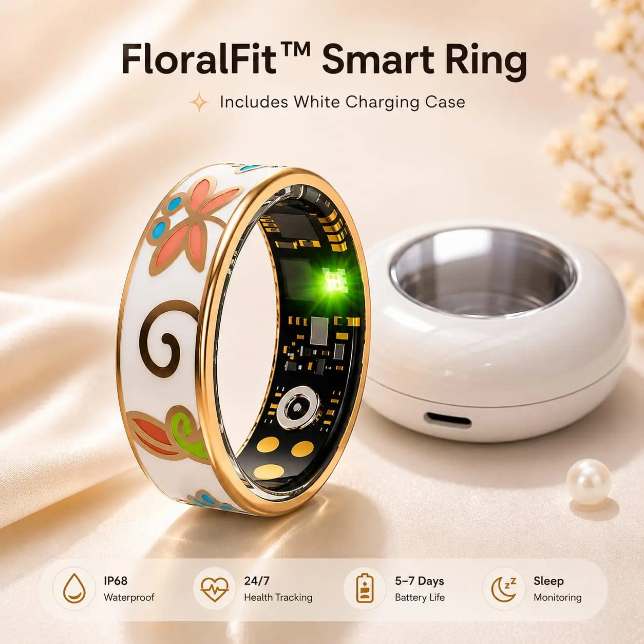 🌸 FloraFit™ Smart Fitness Ring 🌸