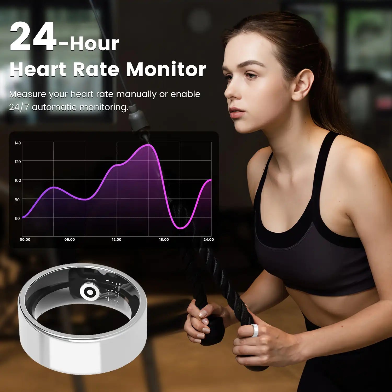 🔥 Smart Fitness Ring – Track Sleep, Heart Rate & Recovery in Style