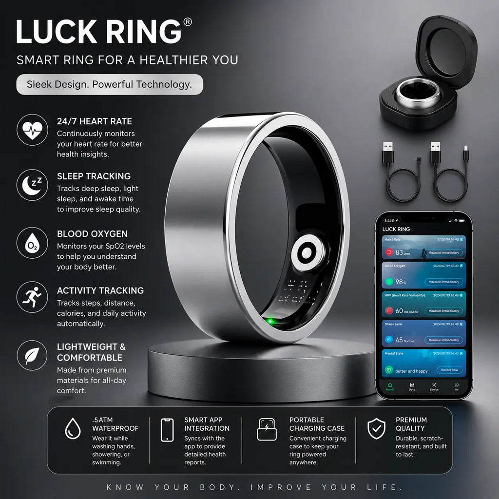 🔥 Smart Fitness Ring – Track Sleep, Heart Rate & Recovery in Style